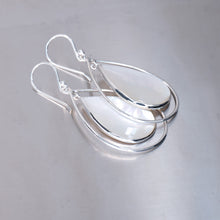 Load image into Gallery viewer, Large Framed Hoop Mother of Pearl Earrings, 925 Sterling Silver