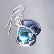 Load image into Gallery viewer, Paua Shell teardrop Earrings, 925 Sterling Silver