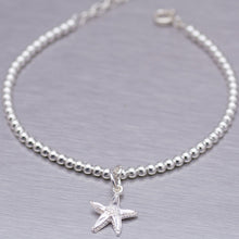 Load image into Gallery viewer, Sterling Silver Starfish Charm Anklet