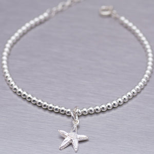 Sterling Silver Starfish Charm Anklet