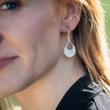 Load image into Gallery viewer, Mother of Pearl Hoop Earrings, Sterling Silver.
