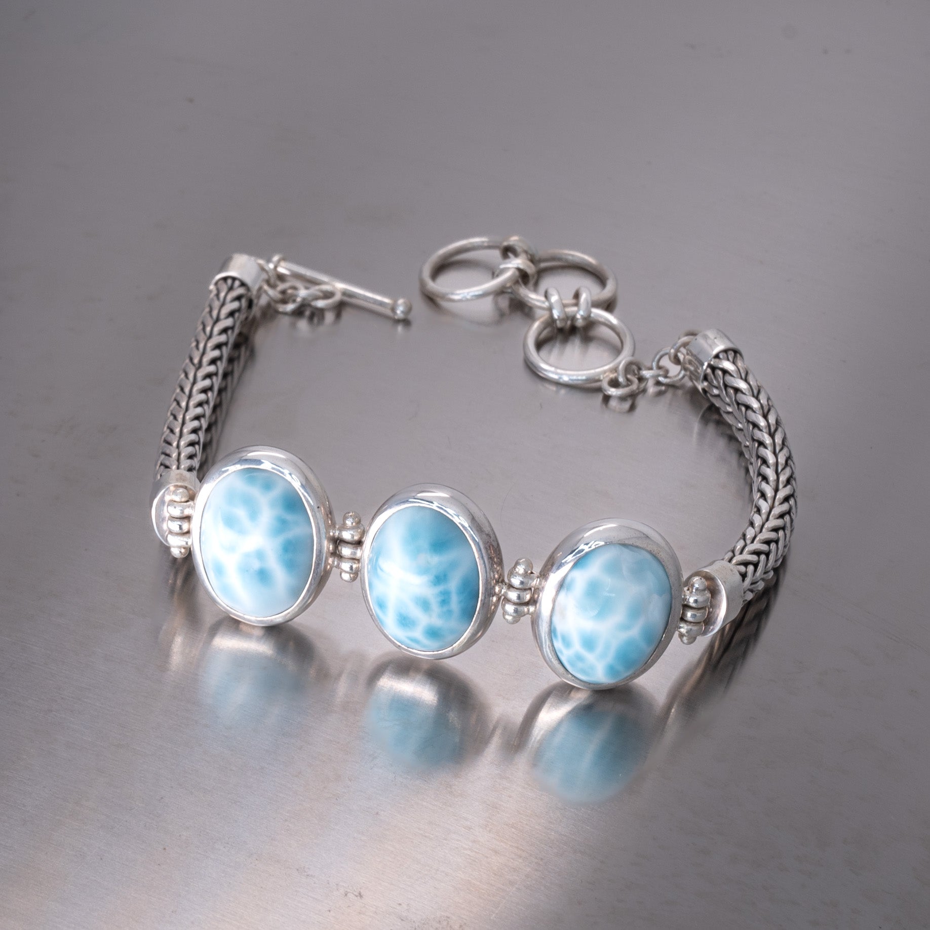 Larimar bracelet ovals - naturshop.cz