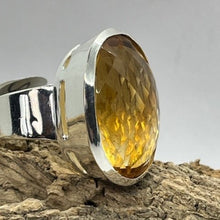 Load image into Gallery viewer, Huge Natural Citrine Ring, 925 Sterling Silver, Size US9, UKR