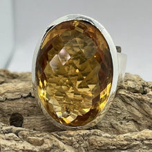 Load image into Gallery viewer, Huge Natural Citrine Ring, 925 Sterling Silver, Size US9, UKR