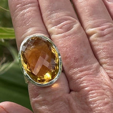 Load image into Gallery viewer, Huge Natural Citrine Ring, 925 Sterling Silver, Size US9, UKR