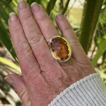 Load image into Gallery viewer, Huge Natural Citrine Ring, 925 Sterling Silver, Size US9, UKR