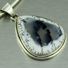 Load image into Gallery viewer, Dentritic Agate large teardrop sterling silver pendant