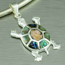 Load image into Gallery viewer, Sterling Silver, Abalone Turtle Pendant.