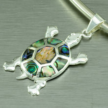Load image into Gallery viewer, Sterling Silver, Abalone Turtle Pendant.