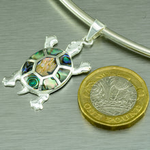Load image into Gallery viewer, Sterling Silver, Abalone Turtle Pendant.