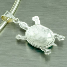 Load image into Gallery viewer, Sterling Silver, Abalone Turtle Pendant.