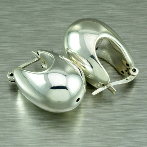 Chunky silver hoop earrings