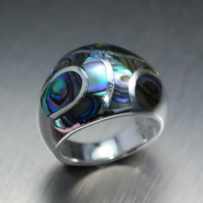 Abalone Ring, 925 Sterling Silver.
