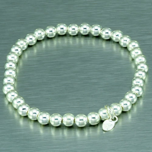 5mm silver ball stretchy bracelet