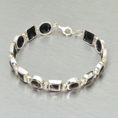 Blacklip mother of pearl sterling silver bracelet