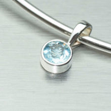 Load image into Gallery viewer, Faceted gemstone small round pendant - available in 6 different semi-precious stones - Gemstonz Silver