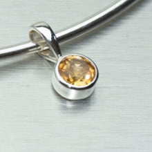Load image into Gallery viewer, Faceted gemstone small round pendant - available in 6 different semi-precious stones - Gemstonz Silver