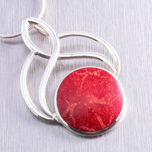 Load image into Gallery viewer, Shell inlay &#39;Art-Deco&#39; pendant - available in 4 different shell inlays - Gemstonz Silver