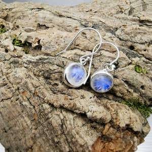 Lapis Lazuli Small Dangly Earrings, 925 Sterling Silver.