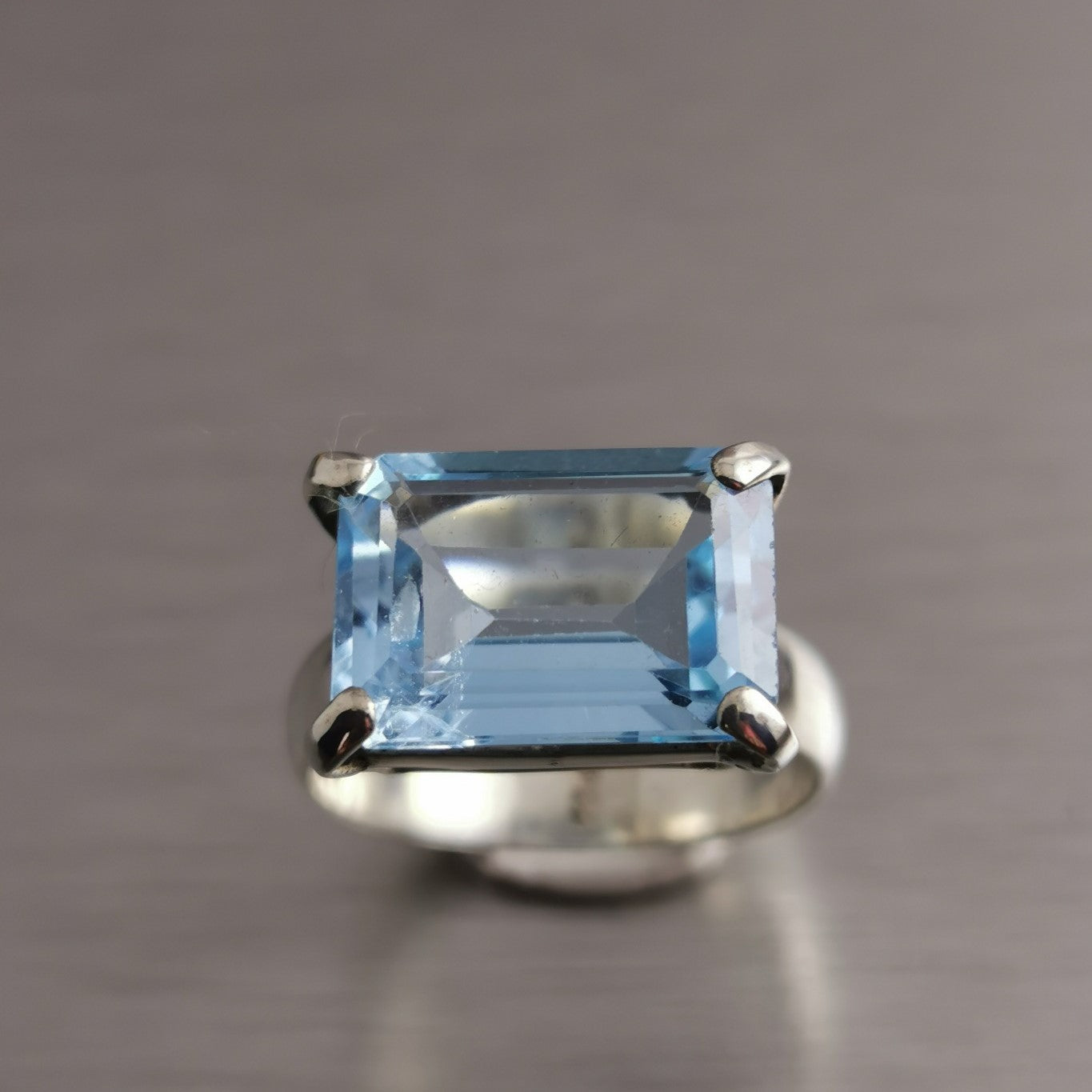 Large blue on sale topaz ring