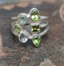Load image into Gallery viewer, Green Amethyst and Peridot silver ring