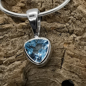 Silver blue topaz necklace new arrivals