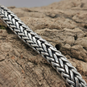 Pulsera balinesa pesada hecha a mano, plata de ley 925