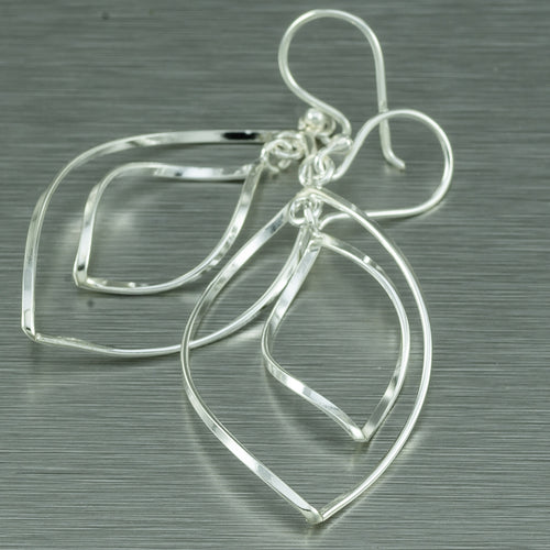 Double Hoop Silver Earrings