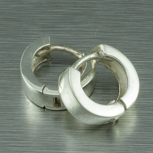 Silver huggie earrings