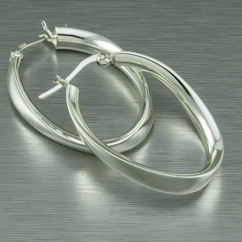 Large 'Gili' sterling silver hoop earrings