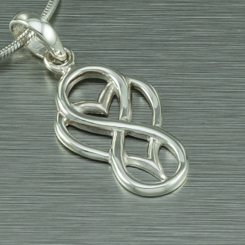 Infinity in a heart pendant sterling silver necklace