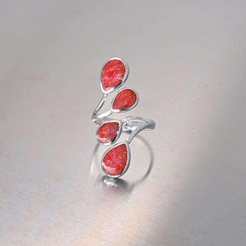 Sterling Silver Coral Plant ring