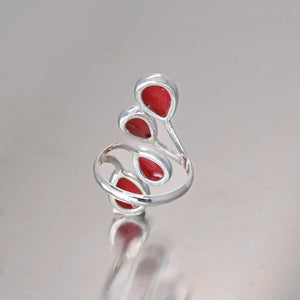 Sterling Silver Coral Plant ring, back view