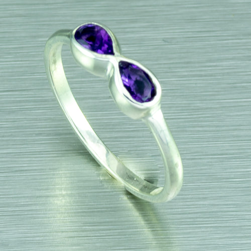 Tiny Amethyst infinity ring