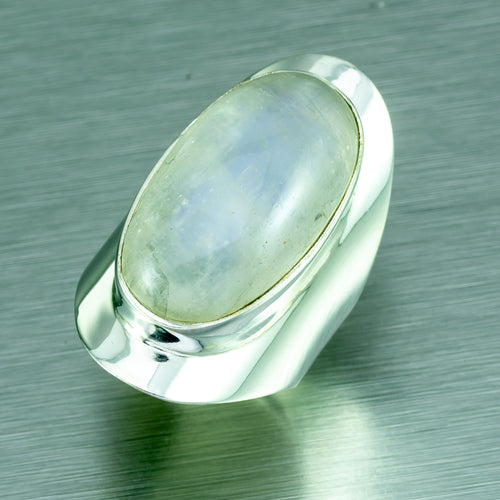 Large oval moonstone ring.