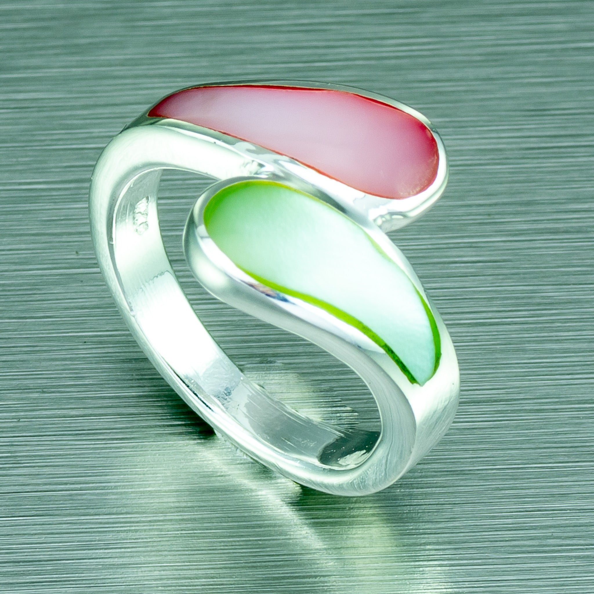 Sterling Silver Mother of Pearl Ring - Green Sterling Silver Mother of Pearl Ring - Green