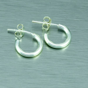 Tiny silver hoops