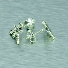 Load image into Gallery viewer, Tiny Dragonfly Stud Earrings. 925 Sterling Silver