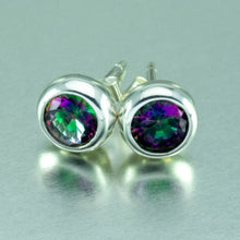 Load image into Gallery viewer, 8mm mystic topaz sterling silver stud earrings