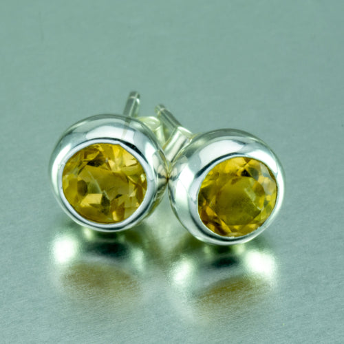 Citrine stud earrings