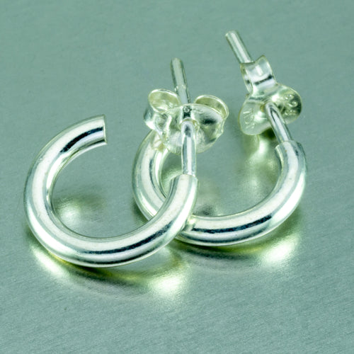 Tiny silver hoops