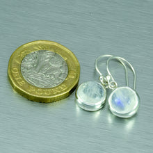Load image into Gallery viewer, Moonstone Small Dangly Earrings. 92.5% Sterling Silver