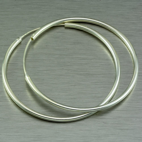 40mm large sterling silver hoop earrings.