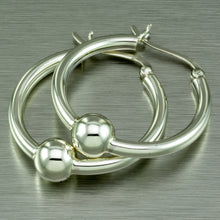 Load image into Gallery viewer, Integrated ball round hoop sterling silver earrings.