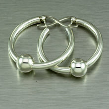 Load image into Gallery viewer, Integrated ball round hoop sterling silver earrings.