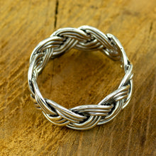 Load image into Gallery viewer, Mens heavy woven sterling silver ring