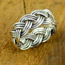 Load image into Gallery viewer, Mens heavy woven sterling silver ring