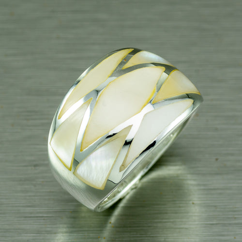 White Mother-of-Pearl Sterling Silver Ring