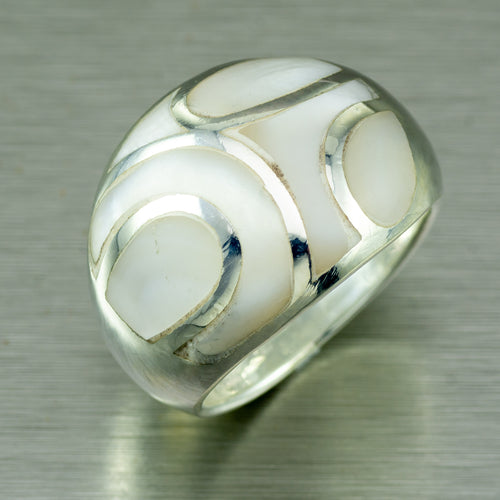 Mother-of-Pearl Inlay Sterling Silver Ring
