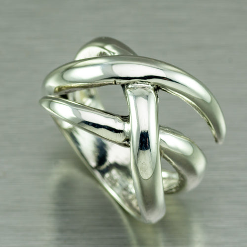 Silver Crossover Ring